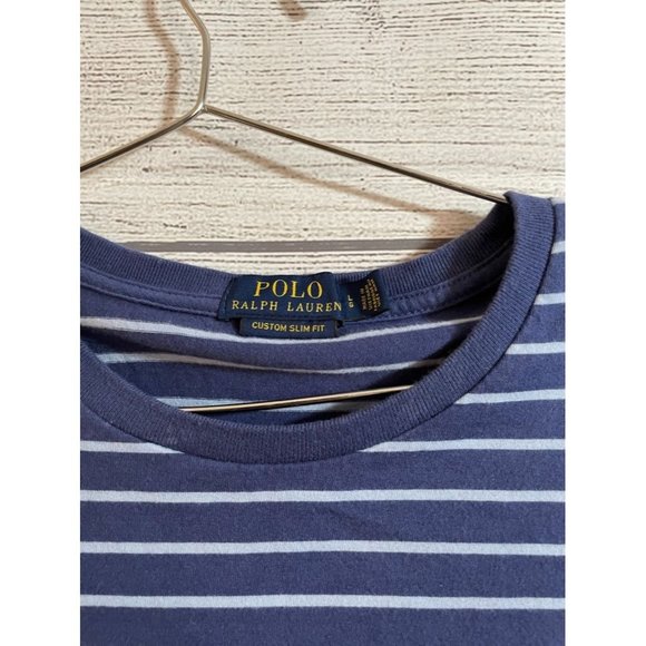Polo Ralph Lauren - Men's Blue Stripe Logo T-Shirt - Size L - Picture 3 of 5